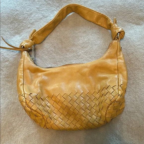 Elliott Lucca Mustard color Hobo Bag with Woven Design - Picture 2 of 9